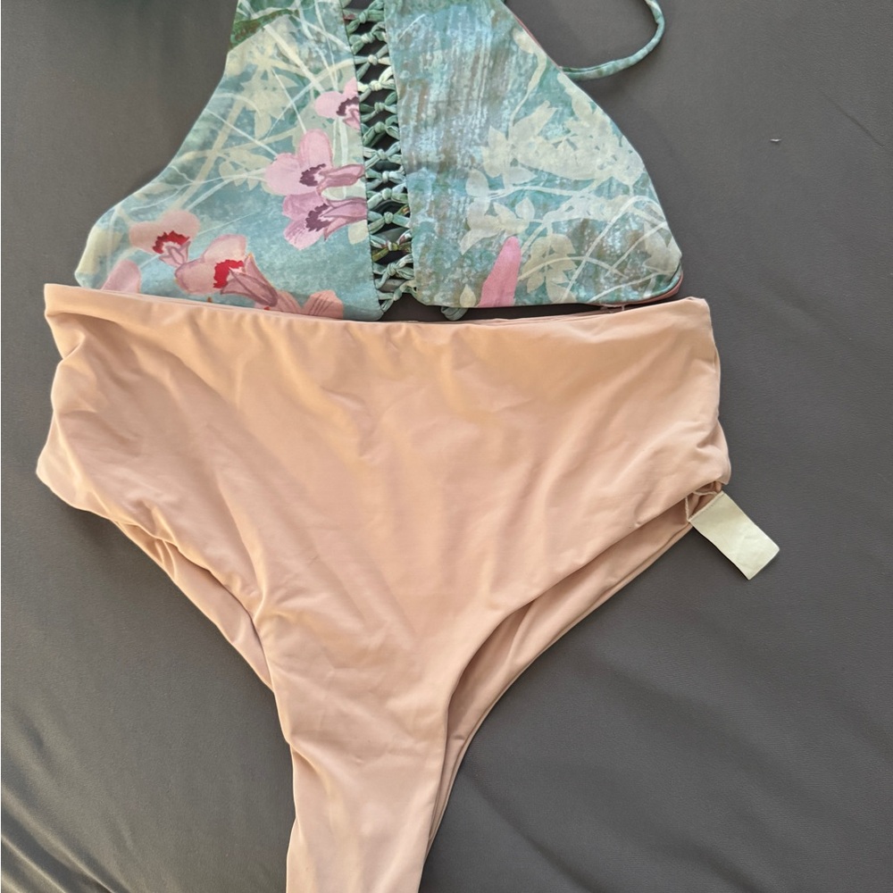 San Lorenzo Floral Bikini - Blue and Pink